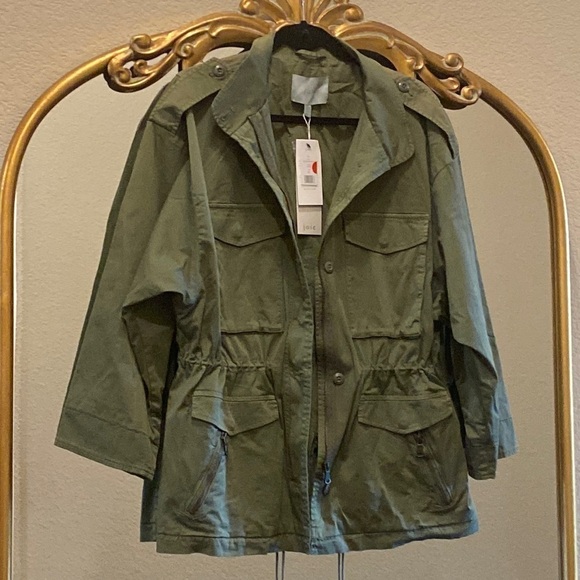 Joie Jenita Stretch Cotton Field Jacket Utility Size L - Picture 1 of 8